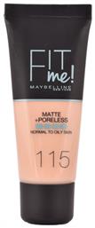 Maybelline Fit Me Matte + Poreless Liquid Make Up 115 Ivory 30ml