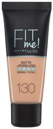 Maybelline Fit Me Matte + Poreless Liquid Make Up 130 Buff Beige 30ml