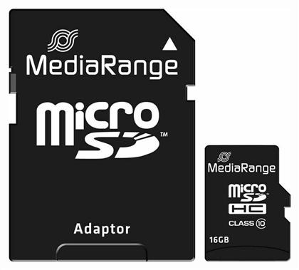 MediaRange MR958 microSDHC 16GB Class 10 A1 High Speed