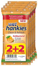 ΜΕΓΑ Wet Hankies Clean & Refresh Antibacterial Orange 2 & 2 Δώρο 60τμχ από το Pharm24