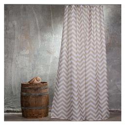 Melinen Zig Zag Κουρτίνα Μπάνιου Υφασμάτινη 180x200 cm Beige