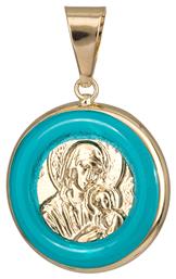 Μενταγιόν Παιδικό Φυλαχτό με την Παναγία από Χρυσό 14K 023038