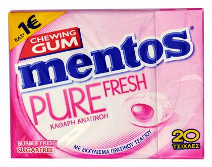 Mentos 20 Τσίχλες Pure Fresh με Γεύση Bubble Με Εκχύλισμα Πράσινου Τσαγιού Χωρίς Ζάχαρη 30gr