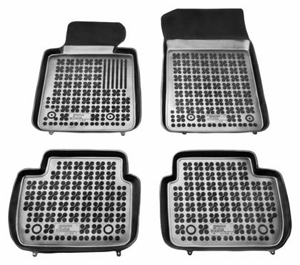 Mercedes-Benz Σετ Μπροστινά και Πίσω Πατάκια Τύπου Σκαφάκι 4τμχ από Λάστιχο για Mercedes-Benz C Class 2000-2007 Μαύρα