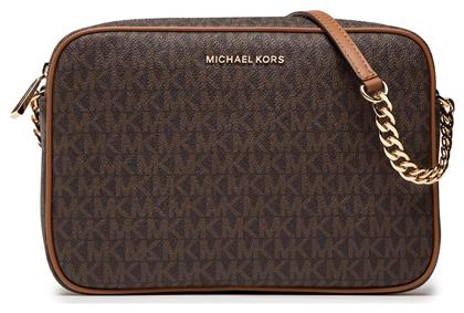 Michael Kors Δερμάτινη Γυναικεία Τσάντα Χιαστί Καφέ από το Epapoutsia