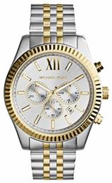 Michael Kors Lexington Ρολόι Χρονογράφος με Ασημί Μεταλλικό Μπρασελέ από το Modivo