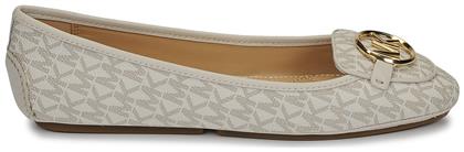 Michael Kors Lillie Moc Δερμάτινες Γυναικείες Μπαλαρίνες σε Μπεζ Χρώμα