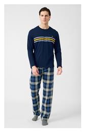 Minerva Χειμερινή Καρό Ανδρική Πιτζάμα Βαμβακερή
