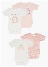 Minerva Σετ Κορμάκια Λευκό-ροζ