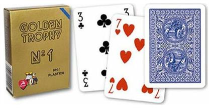 Modiano Poker Golden Trophy Τράπουλα Πλαστική για Poker Μπλε από το Plus4u