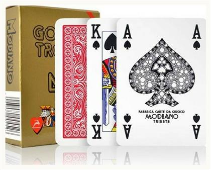 Modiano Poker Golden Trophy Τράπουλα Πλαστική για Poker Κόκκινη από το Plus4u