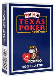 Modiano Texas Poker 2 Jumbo Τράπουλα Πλαστική για Poker Μπλε από το Plus4u