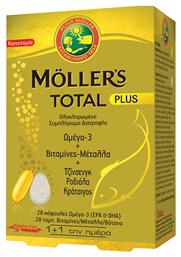 Moller's Total Plus Ιχθυέλαιο Ωμέγα 3 28 κάψουλες Βιταμίνες & Μέταλλα, Τζίνσενγκ, Ροδιόλα & Κράταιγος 28 ταμπλέτες από το Pharm24