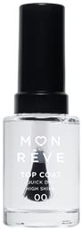 Mon Reve High Shine 00 Top Coat για Απλά Βερνίκια Quick Dry 13ml