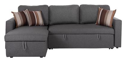Montreal Γωνιακός Καναπές Κρεβάτι Υφασμάτινος 219x144x80εκ. Γκρι