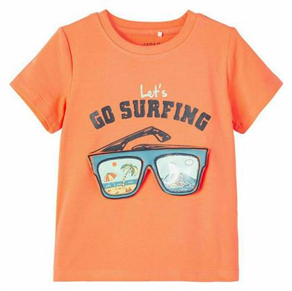 Name It Let's Go Surfing Παιδικό T-shirt Πορτοκαλί