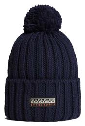 Napapijri Fea 2 Pom Pom Beanie Ανδρικός Σκούφος με Rib Πλέξη σε Navy Μπλε χρώμα NP0A4GKA176