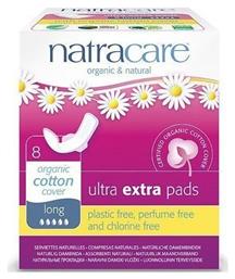 Natracare Ultra Extra Long Σερβιέτες με Φτερά για Αυξημένη Ροή 5 Σταγόνες 8τμχ