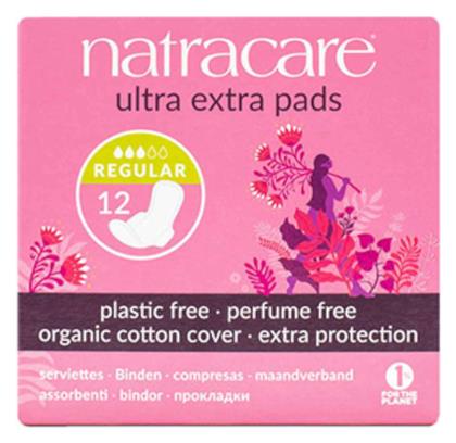 Natracare Ultra Extra Normal Σερβιέτες με Φτερά για Κανονική Ροή 3 Σταγόνες 12τμχ
