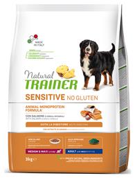 Natural Trainer Sensitive Adult Medium/Maxi 3kg Ξηρά Τροφή για Ενήλικους Σκύλους Μεσαίων & Μεγαλόσωμων Φυλών χωρίς Γλουτένη με Σολομό από το Plus4u