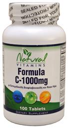 Natural Vitamins Vitamin C Βιταμίνη 1000mg κατάλληλη για ενήλικες 50+ 100 ταμπλέτες