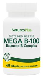 Nature's Plus Mega B-100 Βιταμίνη για Ενέργεια, Ενίσχυση του Ανοσοποιητικού & το Νευρικό Σύστημα 100mg 60 ταμπλέτες