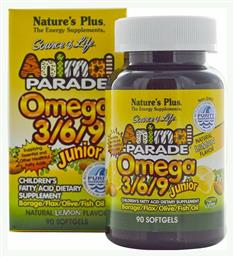 Nature's Plus Source Of Life Animal Parade Omega 3 6 9 Junior 90 μαλακές κάψουλες Λεμόνι