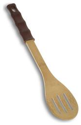 Nava Bamboo Ρηχή Κουτάλα Κουζίνας Τρυπητή Ξύλινη Μπεζ 30.5cm 1τμχ