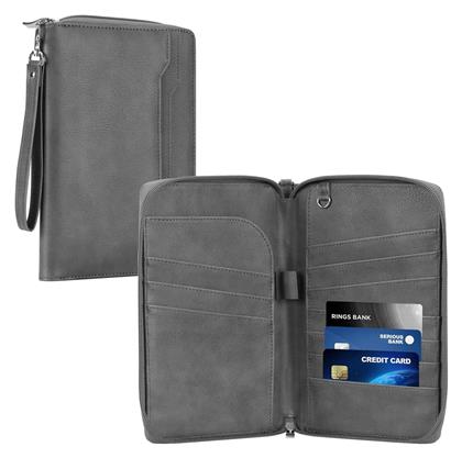 Navaris Pu Family Passport Holder Αντικλεπτικό Ταξιδιωτικό Πορτοφόλι Rfid Κάρτες Διαβατήριο Κλειδί Αποσπώμενο Λουράκι Χειρός Black Nav0000202r003c