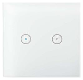 Nedis WiFi Smart Light Switch Dual Χωνευτός Διακόπτης Τοίχου Wi-Fi για Έλεγχο Φωτισμού με Πλαίσιο και Δύο Πλήκτρα Αφής Λευκός