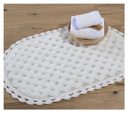Nef-Nef Homeware Αντιολισθητικό Πατάκι Μπάνιου Βαμβακερό Οβάλ Touch 034261 Ecru 55x85εκ.