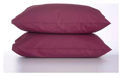Nef-Nef Homeware Basic Σετ Μαξιλαροθήκες με Φάσα Bordo 52x72εκ.