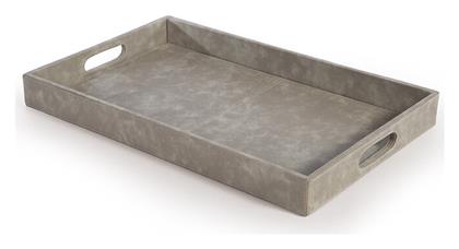 Nef-Nef Homeware Διακοσμητικός Δίσκος Δερμάτινος Lethal Grey Ορθογώνιος 30x50x5cm