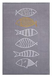 Nef-Nef Homeware Fish Style Grey Ποτηρόπανο από 100% Βαμβάκι σε Γκρι Χρώμα 40x60cm