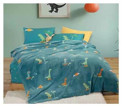 Nef-Nef Homeware Κουβέρτα Fleece Dinos On Wheels Petrol 160x220εκ. από το Aithrio