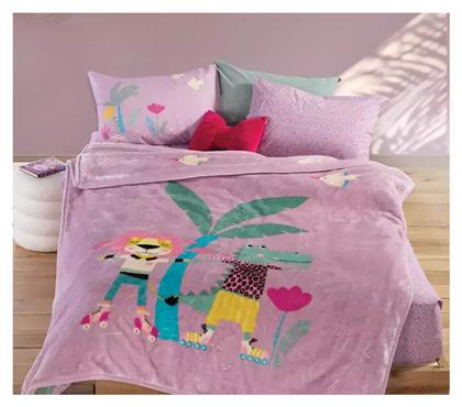 Nef-Nef Homeware Κουβέρτα Βελουτέ Roller Friends Lilac 160x220εκ.