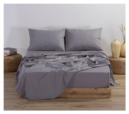 Nef-Nef Homeware Μονό 100x200+30εκ. με Λάστιχο Basic Light Grey