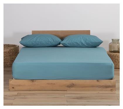 Nef-Nef Homeware Μονό 100x200+30εκ. με Λάστιχο Jersey Dusty Petrol