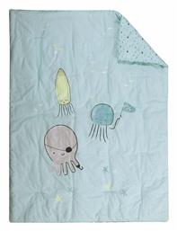 Nef-Nef Homeware Ocean Friends Βρεφικό Κουβερλί Βαμβακερό Γαλάζιο 110x140cm