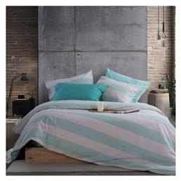 Nef-Nef Homeware Σετ 160x200+35εκ. με Λάστιχο Casual Stripe Petrol