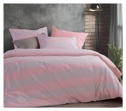 Nef-Nef Homeware Σετ Υπέρδιπλο 4τμχ 240x270εκ. Casual Stripe Ροδακινί