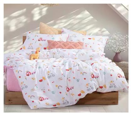 Nef-Nef Homeware Σετ Σεντόνια Μονά Βαμβακερά Happy Today 260cm 3τμχ