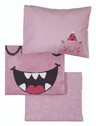 Nef-Nef Homeware Σετ Βρεφικά Σεντόνια Κούνιας Monstermania Girl Ροζ 3τμχ 120x170εκ. από το Aithrio