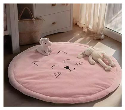 Nef-Nef Homeware Smiling Cat D90 Παιδικό Χαλί Ροζ Στρογγυλό με Διάμετρο 90cm