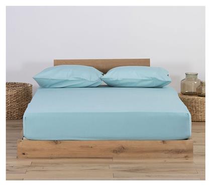 Nef-Nef Homeware Βρεφικό Σεντόνι Κούνιας Φανελένιο με Λάστιχο Jersey Aqua 70x140εκ.