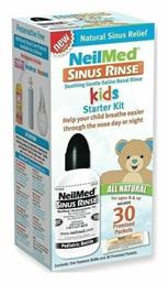 NeilMed Sinus Rinse Kids Starter Kit Σύστημα Ρινικών Πλύσεων για Παιδιά από 4 ετών 120ml και 30 Ανταλλακτικά Φακελάκια