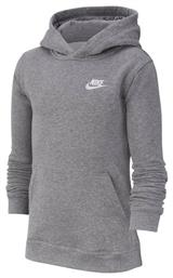 Nike Fleece Παιδικό Φούτερ με Κουκούλα και Τσέπες Γκρι από το Cosmossport