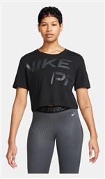 Nike Γυναικείο Αθλητικό T-shirt Dri-Fit Πουά Μαύρο