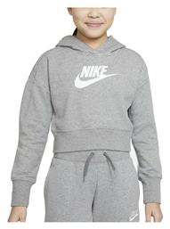 Nike Παιδικό Φούτερ Cropped με Κουκούλα Γκρι