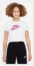 Nike Παιδικό Καλοκαιρινό Crop Top Κοντομάνικο Λευκό Sportswear G